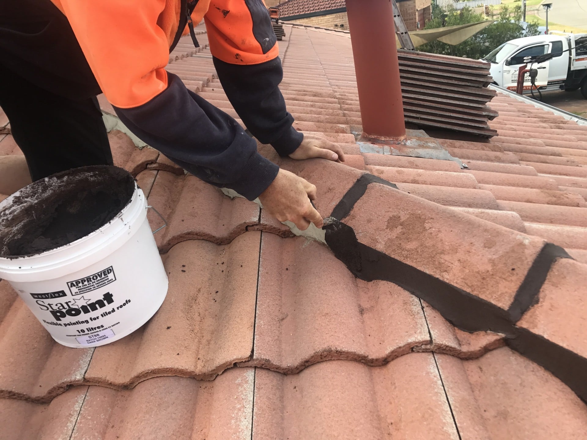 ridge cap fix during a roof restoration Perth