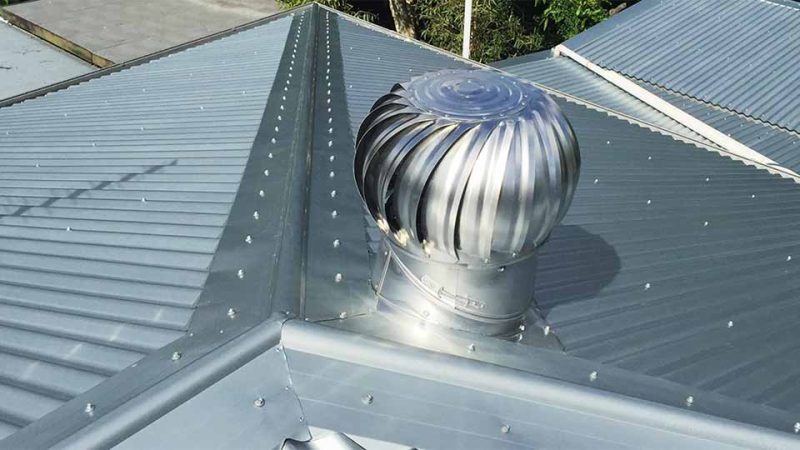 Metal Roof With A Whirlybird Installed